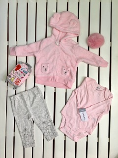 Set 3 món body carter bé gái