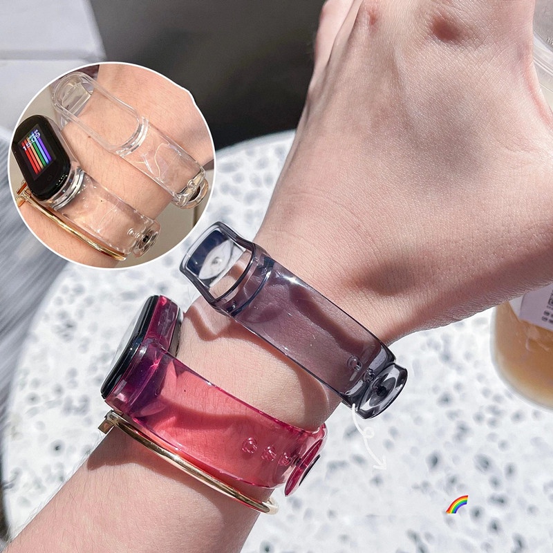 Dây Đeo Thay Thế Chất Liệu Silicon Màu Trong Suốt Cho Xiaomi Mi Band 6 5 4 3 Mi Band 4 5 band6