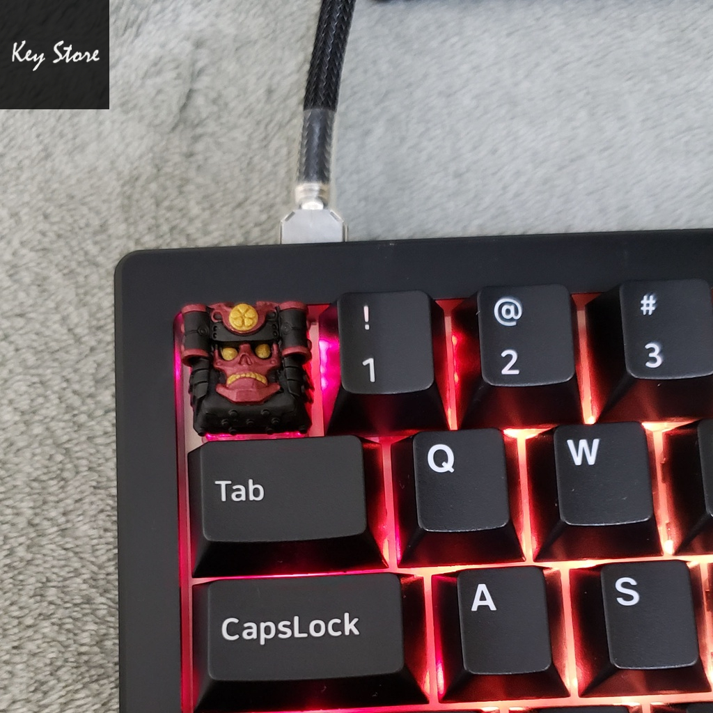 Nút bàn phím cơ artisan keycap samuki màu đỏ samurai