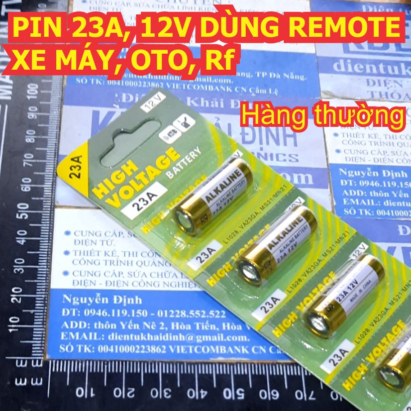 combo 5 viên PIN 23A 12V PIN ĐŨA DÙNG REMOTE XE MÁY, OTO, RF…. kde3571