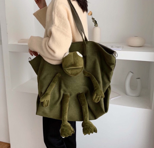 Túi vải tote Chân ếch kích thước lớn cực yêu đã có mặt tại shop