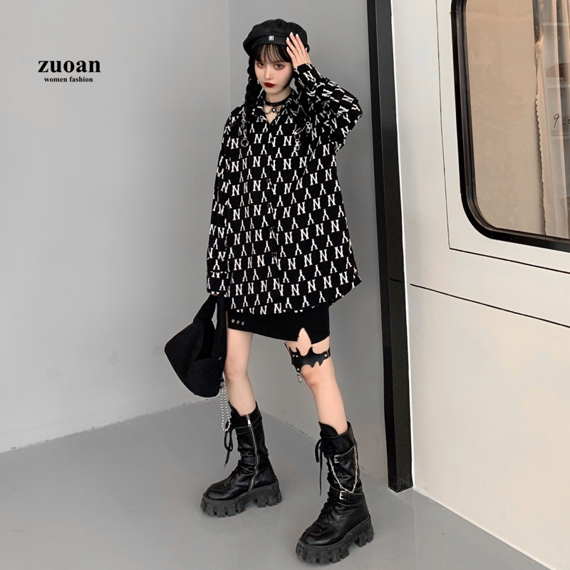 Áo kiểu nữ SUXI dài tay cổ tròn thời trang Hàn