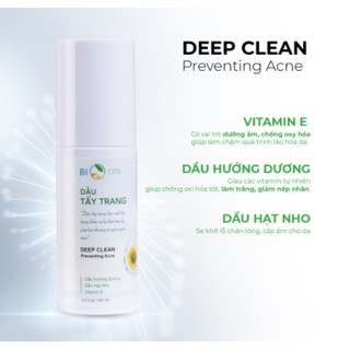 Dầu Tẩy Trang Dưỡng Ẩm BioCos - Deep Clean Preventing Acne 100ml