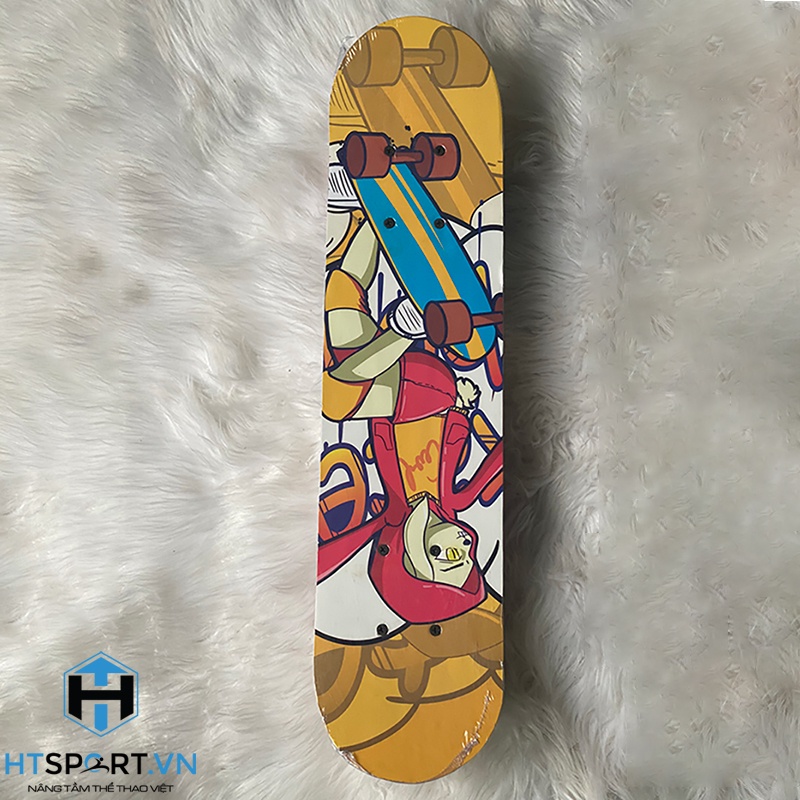 Ván Trượt Thể Thao, Ván Skateboard Mini Trẻ Em Họa Tiết Hoạt Hình Đẹp Chắc Chắn Dài 60cm Cho Bé