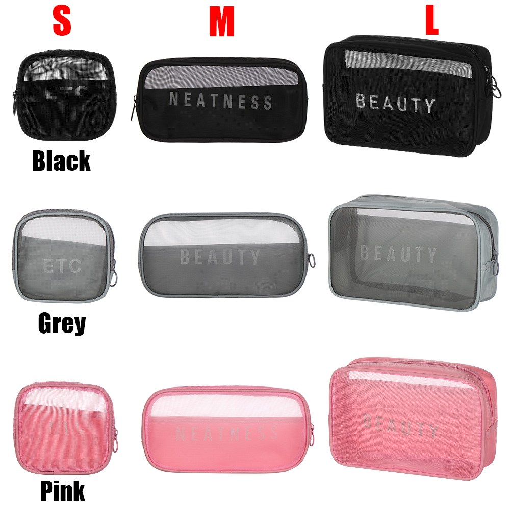 KAREN Zipper Makeup Case Toiletry Beauty Storage Pouch Cosmetic Bag Women Transparent Travel Function Wash Bags Make Up Organizer/Multicolor