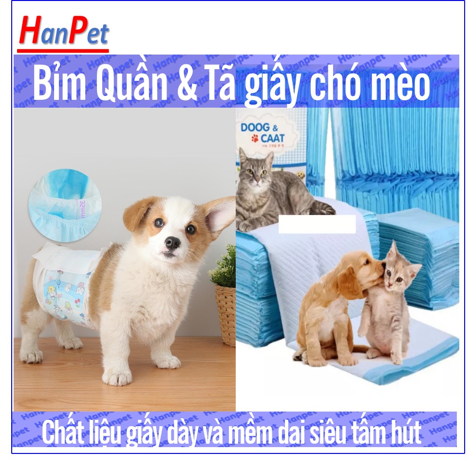 (lẻ 1 miếng) Bỉm quần dán vệ sinh & Tấm tã lót chuồng Thú cưng