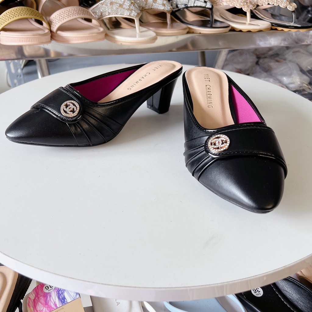 giày sục big size nữ trung niên gót cao 5cm size 36-43