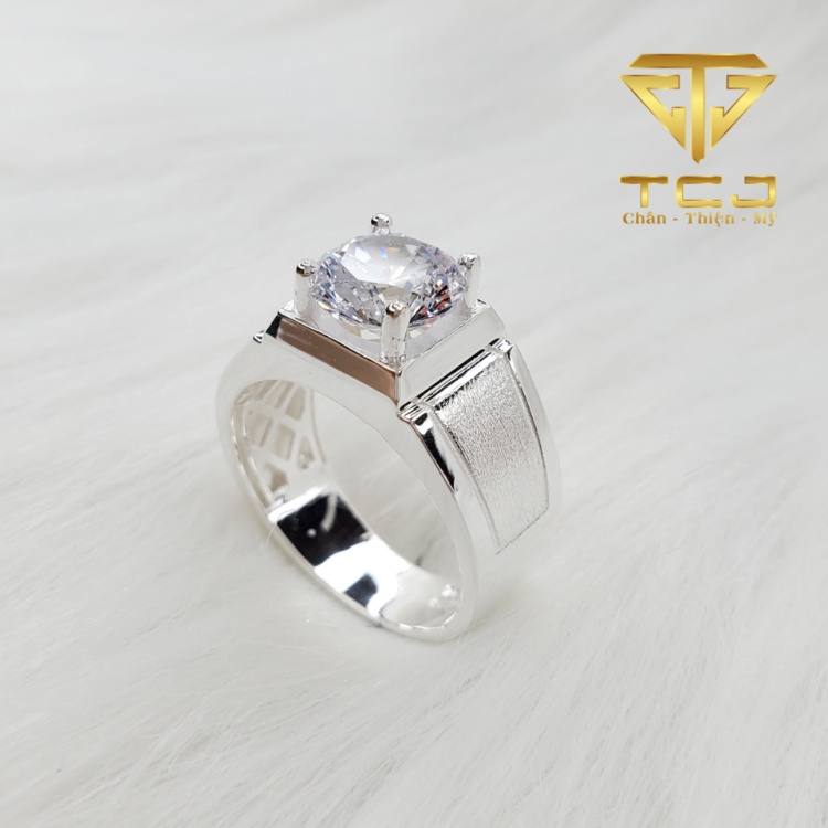Nhẫn nam bạc ý 925 thiết kế 3D sang trọng RM0221 Trangsuwcs Toàn Cầu TCJ