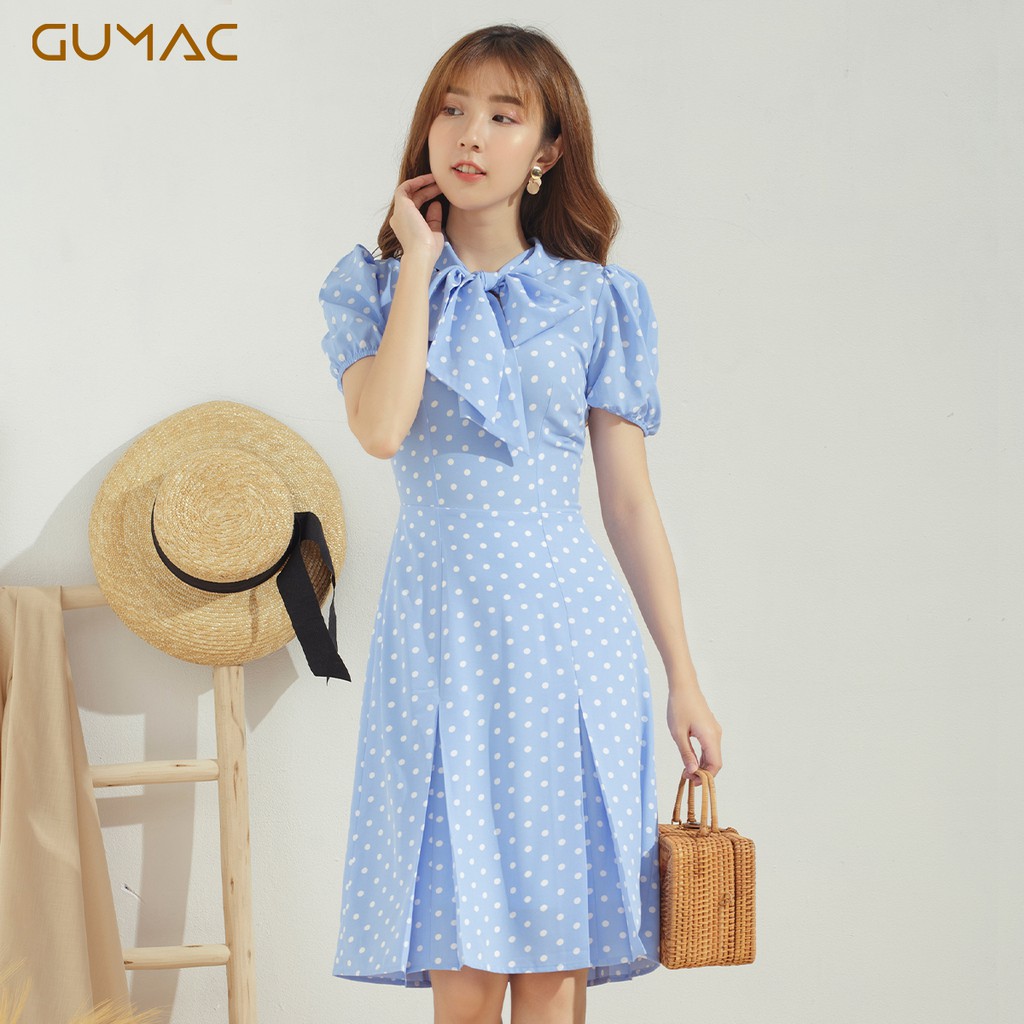 Đầm bi nơ cổ DA603 GUMAC
