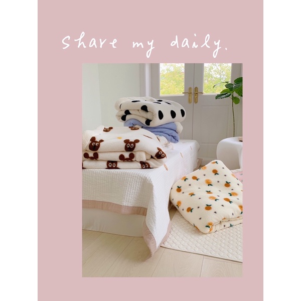 Chăn Lông Cừu Ấm Áp Cho Mùa Đông Nhiều Hoạ Tiết Dễ Thương _ shinbedding