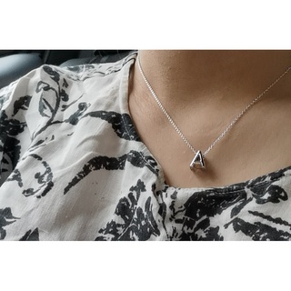 P (chữ cái) mặt dây chuyền bạc 925