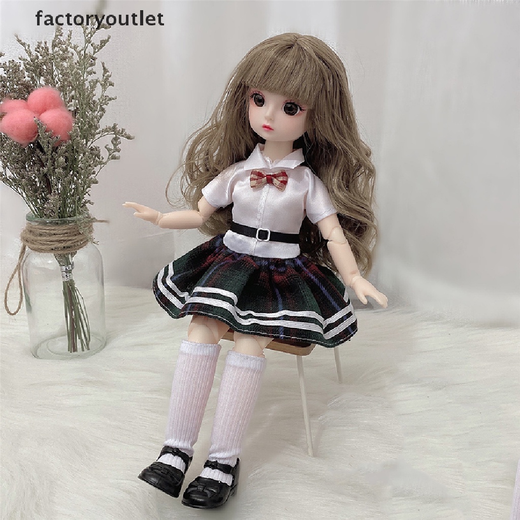 factoryoutlet 30 Cm 1/6 BJD Doll Winter Dress Set 21 Movable Joint Makeup Cute Girl QWD
