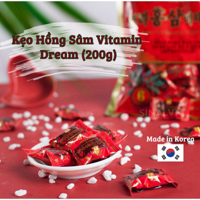 [BÁN SỈ] Kẹo Sâm Hàn Quốc Chính Hãng Hồng Sâm 200G 💝FREESHIP💝 Kẹo Sâm Han Quoc Rất Tốt Cho Sức Khỏe
