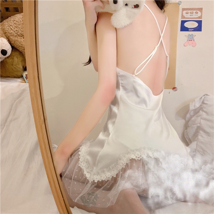 Q11.HCM [LL 741] Váy ngủ lụa phố ren sexy -đầm ngủ gợi cảm - CÔ CHỦ NHỎ