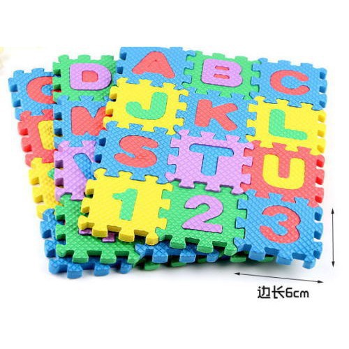 Bộ xếp hình 36 món hình chữ cái chữ số dùng để giáo dục cho bé