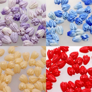 Bộ 10 hạt cườm hình hoa hồng nhiều màu 7*9mm