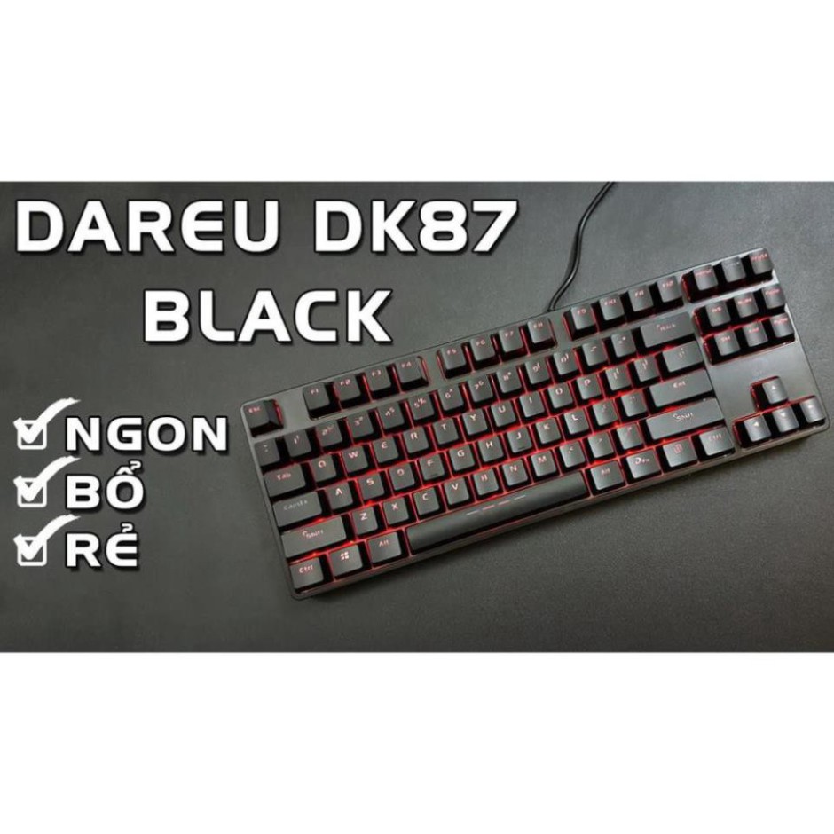 Bàn phím cơ Dareu EK87 - Mã cũ DK87 - Đèn led màu đỏ - Thay được keycap - Bảo hành 24 tháng - Lỗi 1 đổi 1