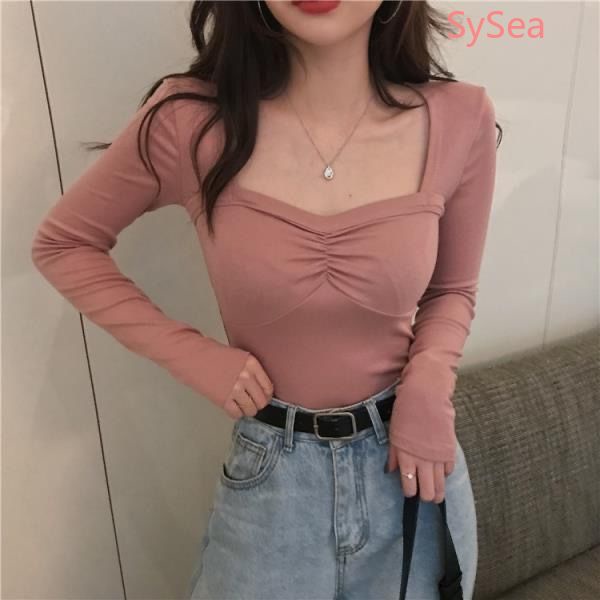 Autumn Women's Fashion Slim Long Sleeve Knit Shirt