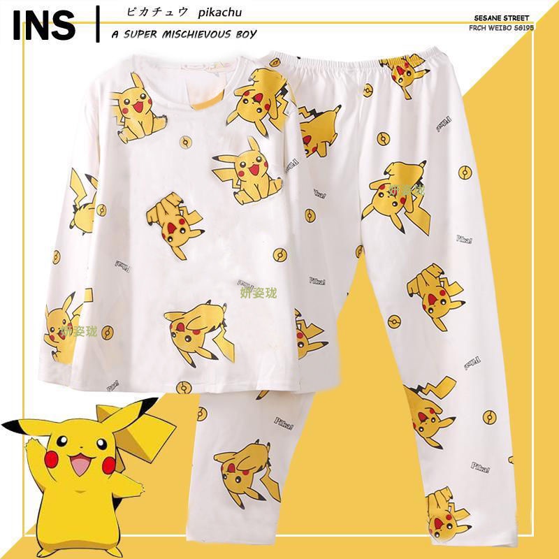 Bộ Đồ Ngủ Tay Ngắn In Hình Pikachu Phong Cách Hàn Quốc Thời Trang Mùa Hè Cho Nữ | BigBuy360 - bigbuy360.vn