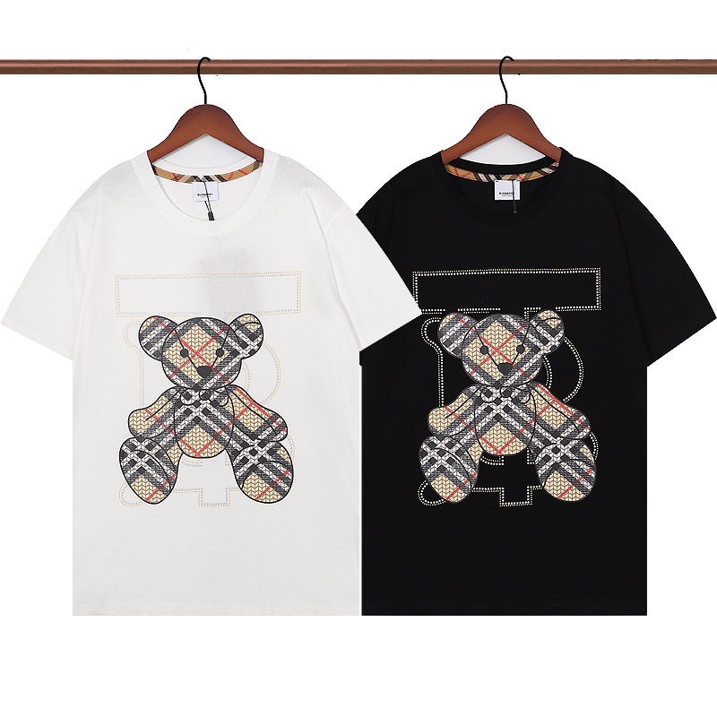 Áo Thun Burberry Tay Ngắn In Họa Tiết Kỹ Thuật Số Thoải Mái Đa Năng Thời Trang Xuân Hè Cho Nam Và Nữ New