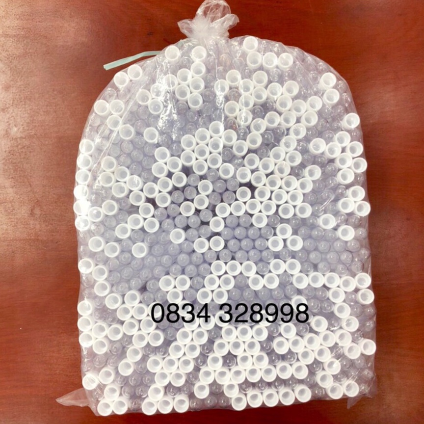 Ống nghiệm nhựa PS 5ML màu trắng có nắp không nhãn HTM túi 100 cái