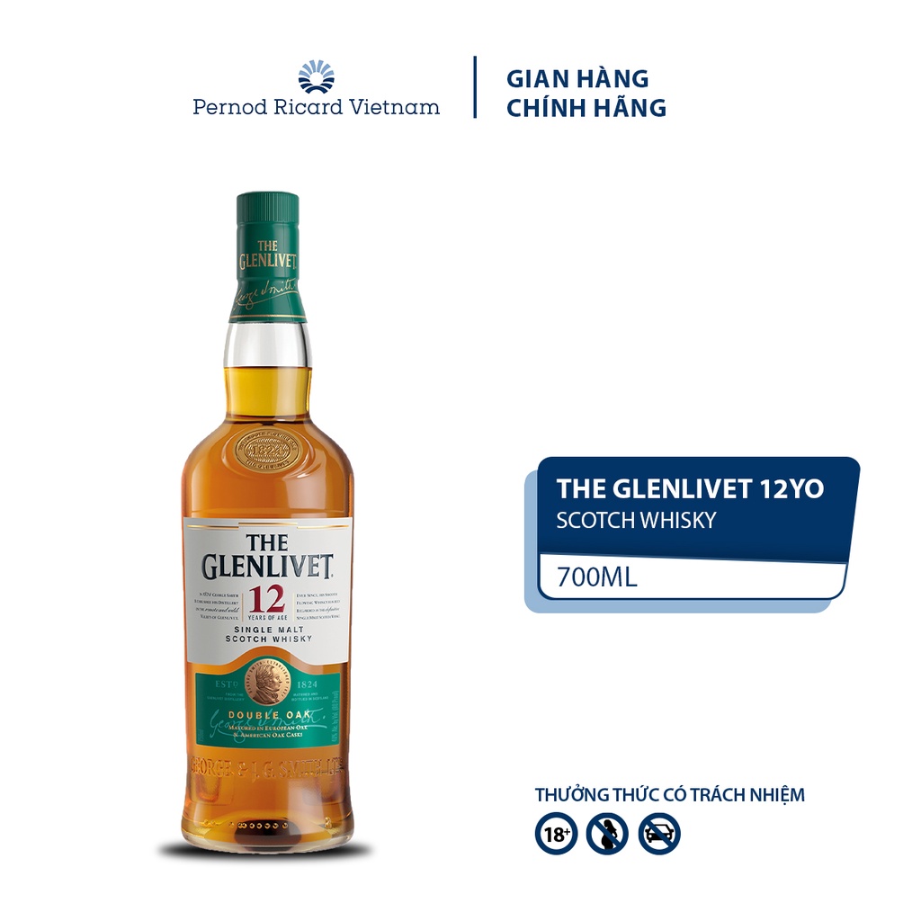 Rượu The Glenlivet 12YO Nồng Độ Alc 40% 700ml [Whisky] Có Kèm Hộp