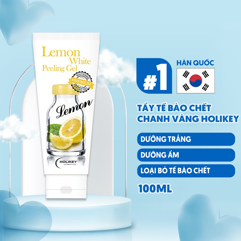 Gel Tẩy Tế Bào Chết Chanh Vàng Làm Trắng- Cung Cấp Vitamin C Holikey Lemon White Peeling Gel 100ml 3W102