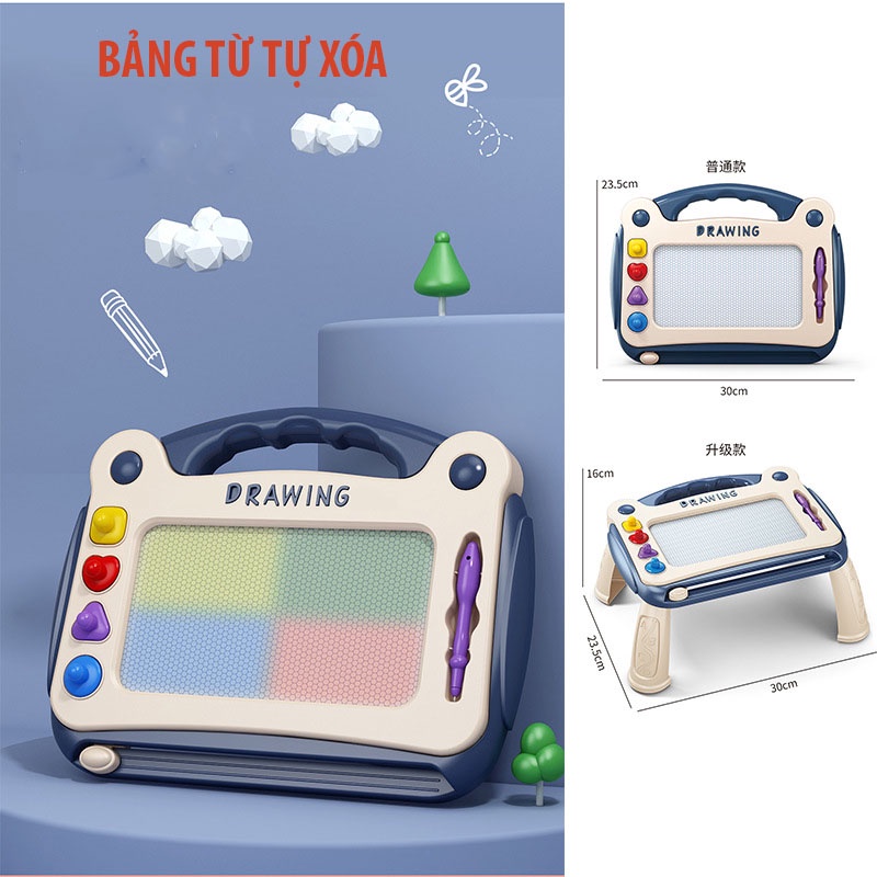 Bảng vẽ tự xóa cho bé thông minh có chân bàn, bảng từ tính tập viết, tập vẽ cho bé - Drawing
