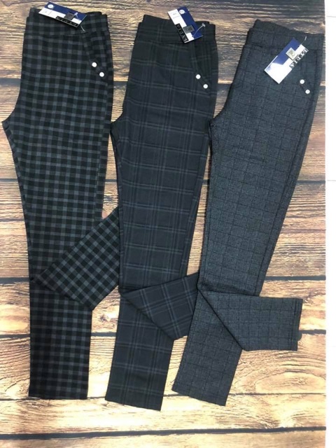 Quần dài cotton sọc cotton lưng thun