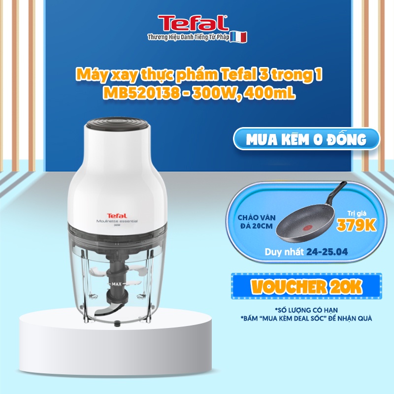Máy xay thực phẩm Tefal 3 trong 1 MB520138 - 300W, 400mL