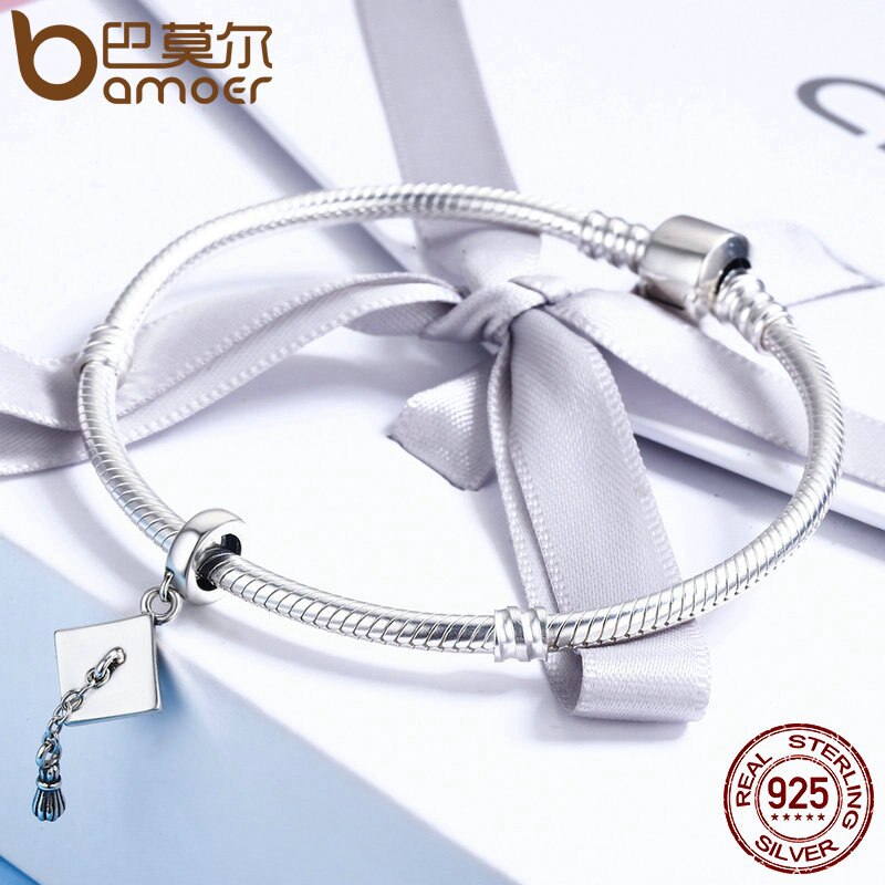 Phụ kiện Bamoer hình vòng phối dây móc xích sáng tạo dùng trang trí vòng tay