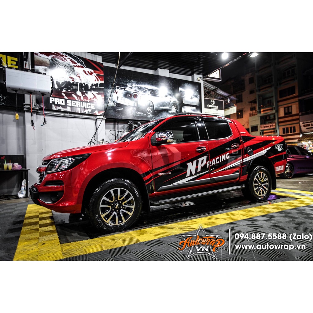 Tem họa tiết xe Colorado NP Racing - Tem họa tiết ô tô Chevrolet, tem dán sườn xe thể thao