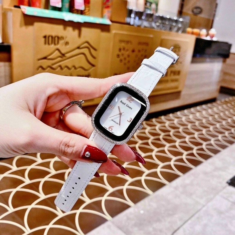 Đồng hồ nữ ROYAL CROW dây da mặt đính đá thời thượng hot trend thời trang giới trẻ, chống nước , bảo hành 12 tháng