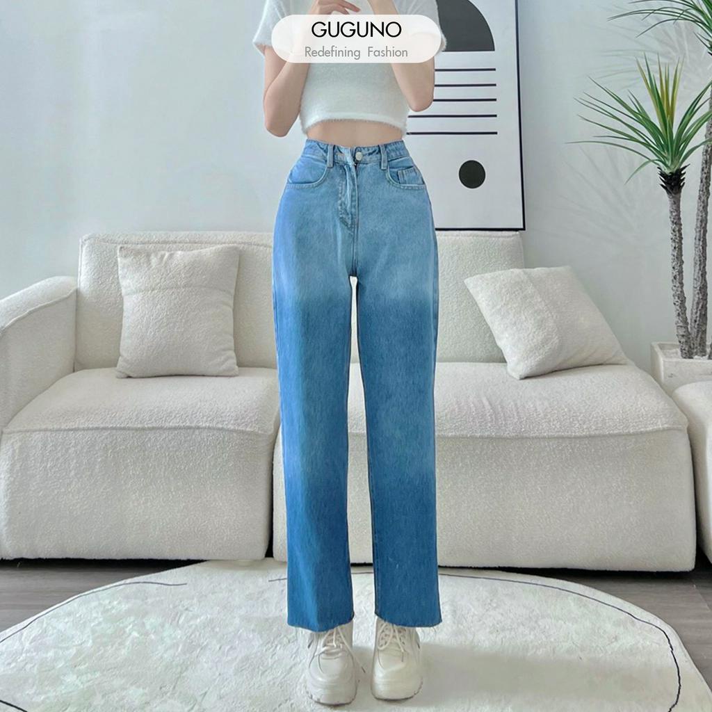 Quần jeans nữ ống rộng GUGUNO