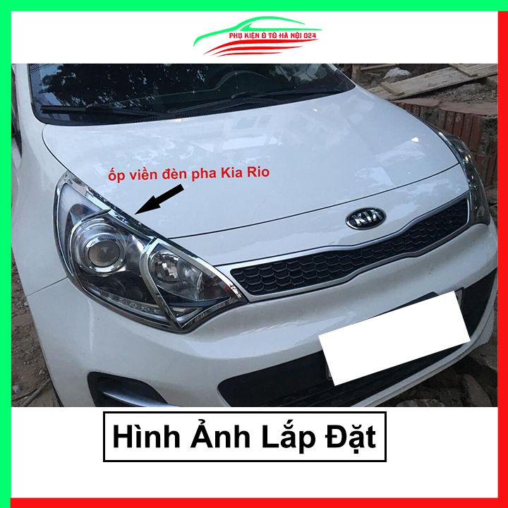 Ốp viền đèn pha hậu mạ crom Kia Rio 2018-2020 chống trầy trang trí bảo vệ xe