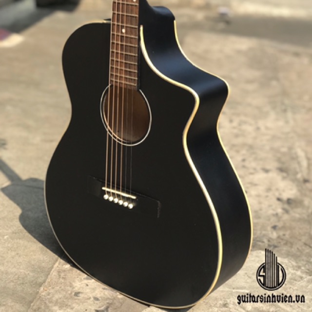 Đàn guitar acoustic tập chơi màu đen SVA1 - có ty chống cong, tặng phụ kiện - Bảo hành 1 năm