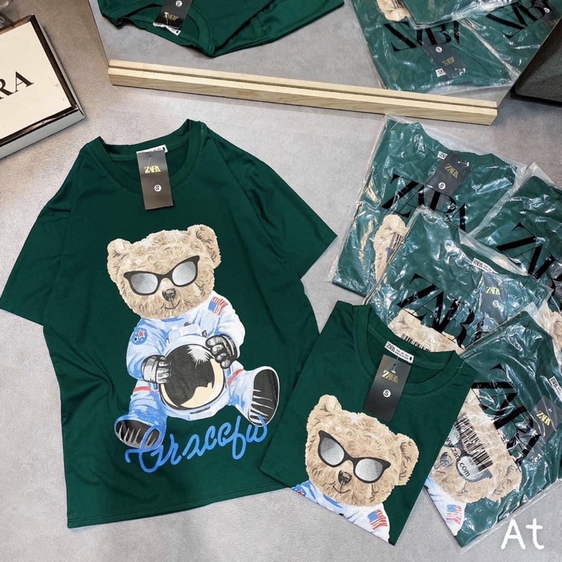 Áo thun Gấu xanh dễ thương [FREESHIP] áo phông unisex nữ fom rộng ulzzang