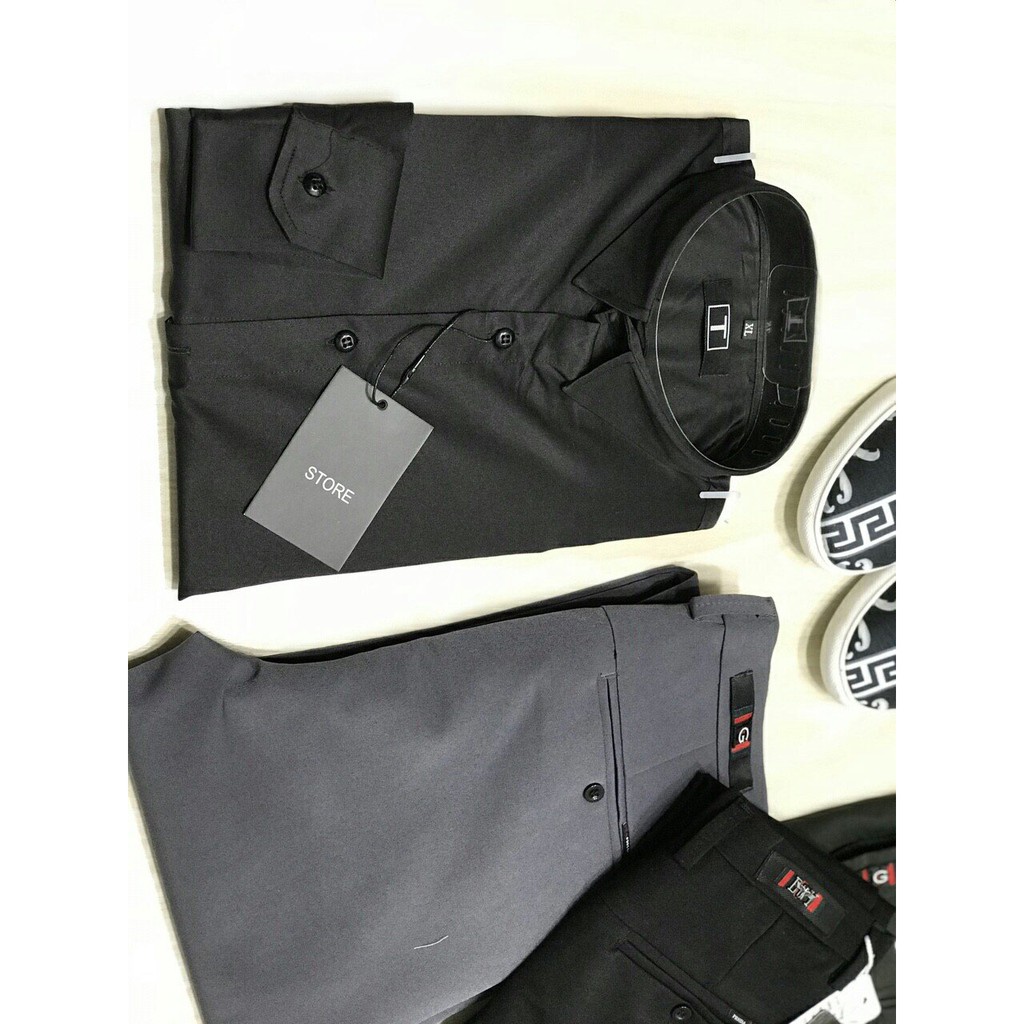 Sơ mi lụa nam trơn, body