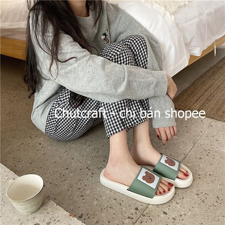 Dép quai ngang hình gấu có size cho nam đi ( HÀNG CHUẨN XIXITIAO ) SIZE 36-45