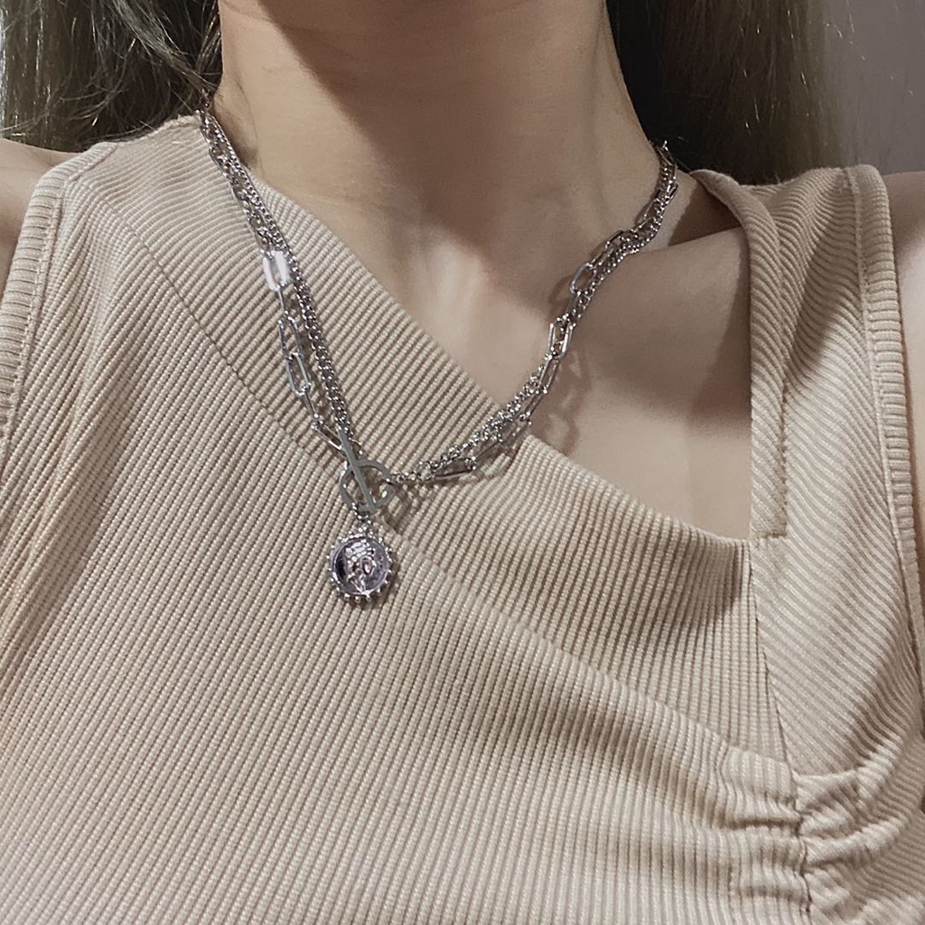 Vòng cổ hai lớp phong cách Hàn Quốc thời trang