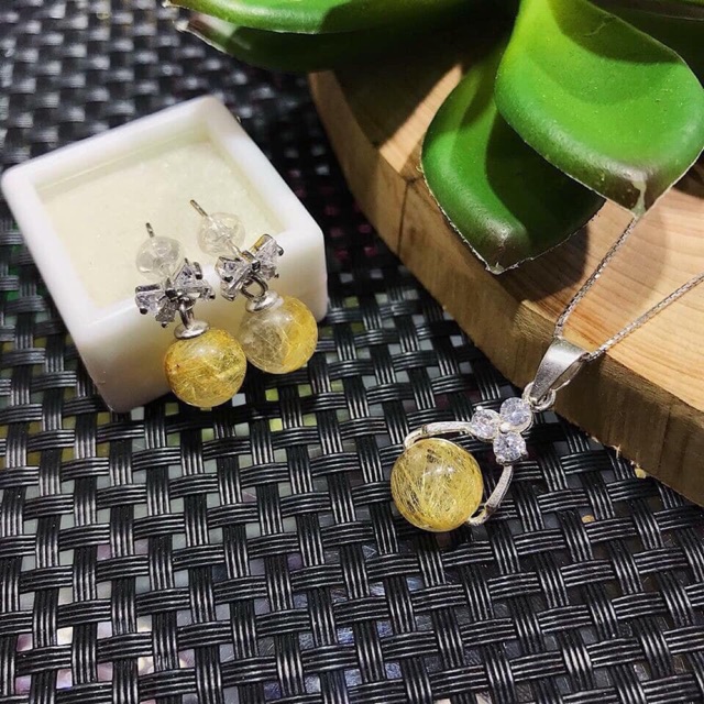 Combo bông tai mặt dây chuyền