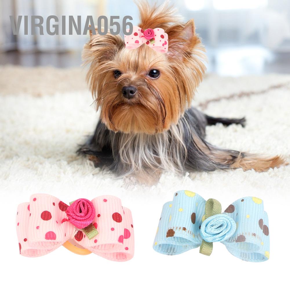 Hàng Hot 20 cái Nơ cài tóc cho chó với dây thun cho thú cưng Cún con Teddy Phụ kiện chải lông Màu sắc ngẫu nhiên Hàng giao ngayVirgina056