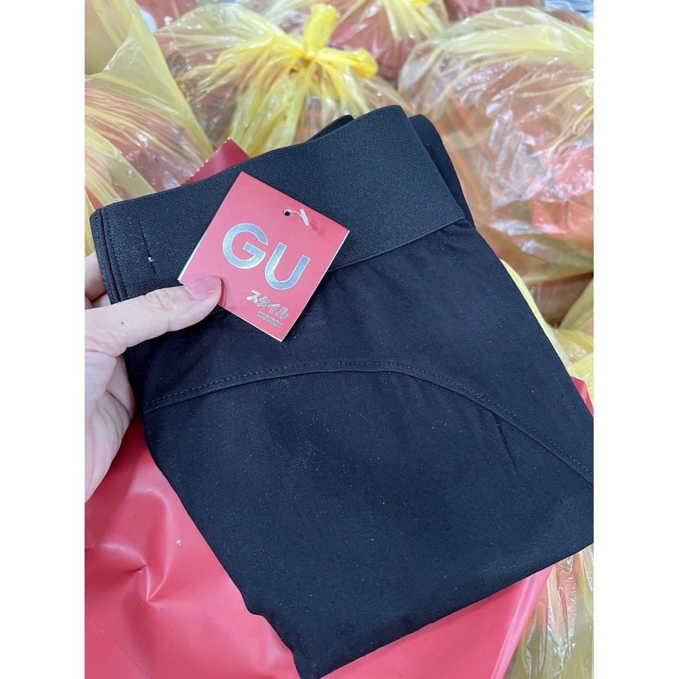 Quần legging nữ đen cạp cao gen bụng cạp cao tôn dáng chất dày full túi giấy Gu