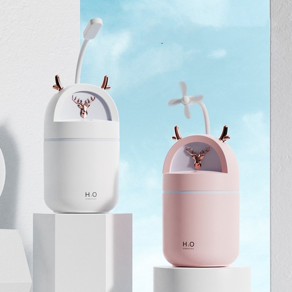 Máy phun sương tạo độ ẩm cho bàn làm việc, máy xông tinh dầu mini 3 in 1