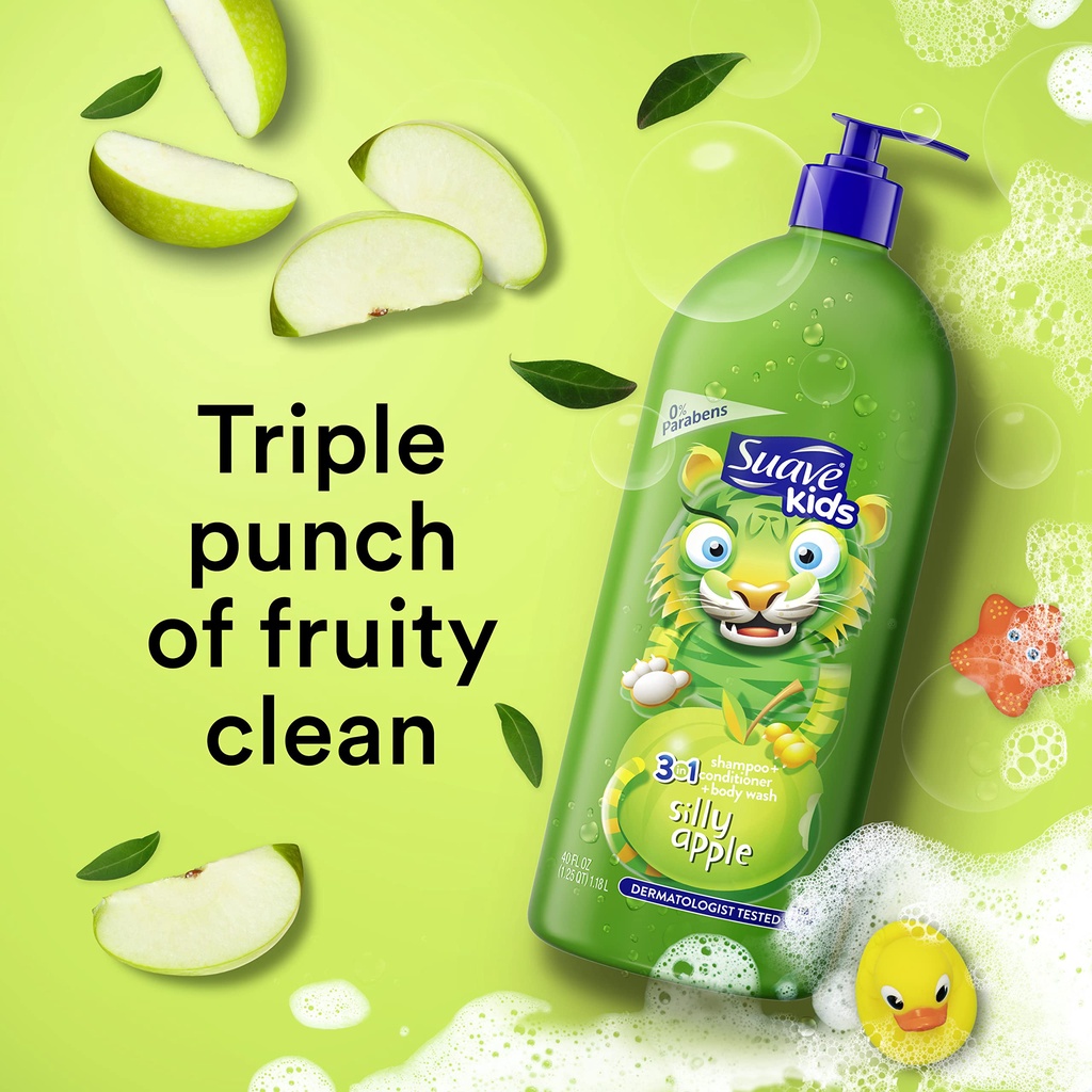 SỮA TẮM GỘI TRẺ EM 3 IN 1 SUAVE KIDS HƯƠNG TRÁI CÂY  - Hàng Nhập USA Chính Hãng