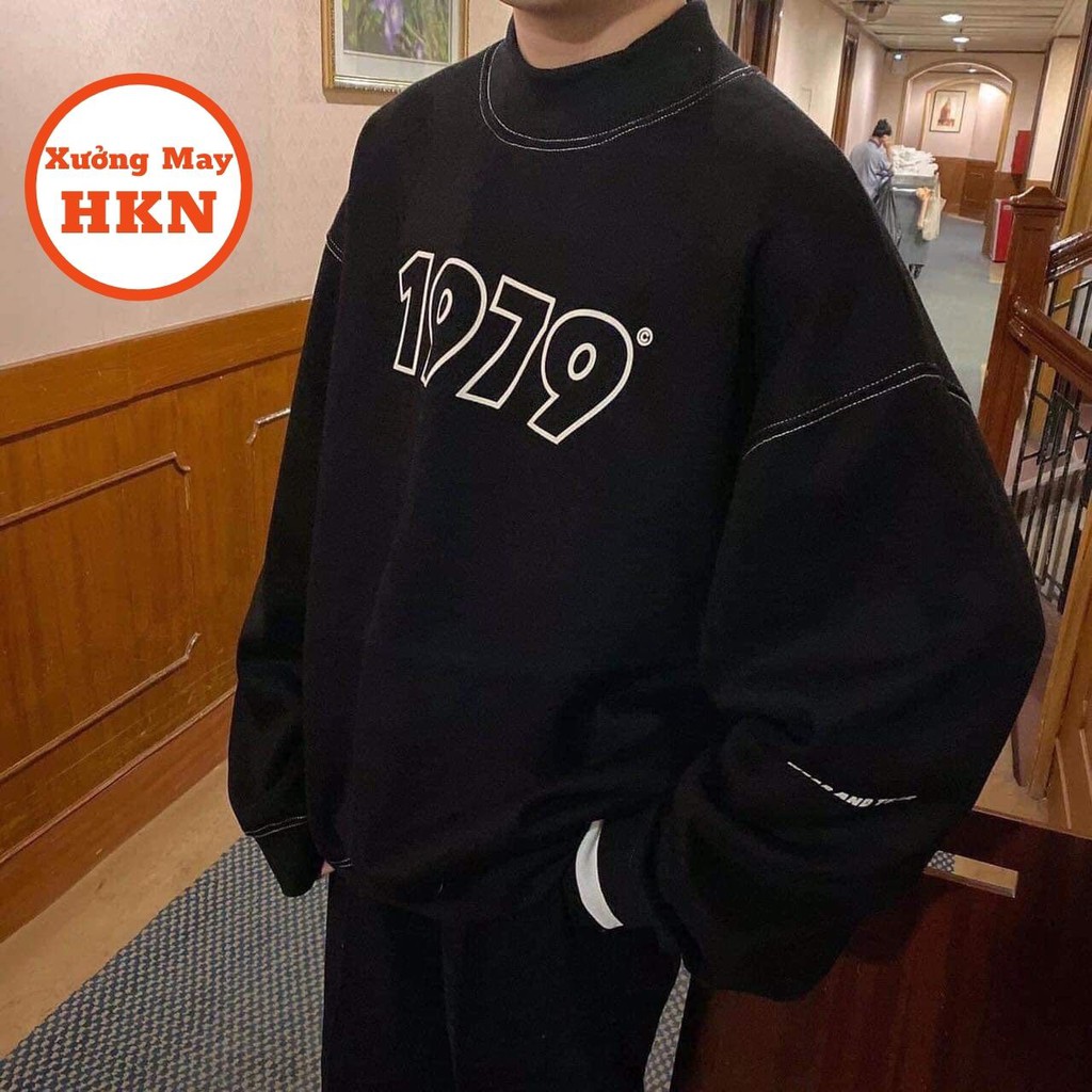 Áo Sweater Nam Nữ In Họa Tiết 1979 Vải Đẹp Không Xù Lông Mã 487 Xưởng May HKN