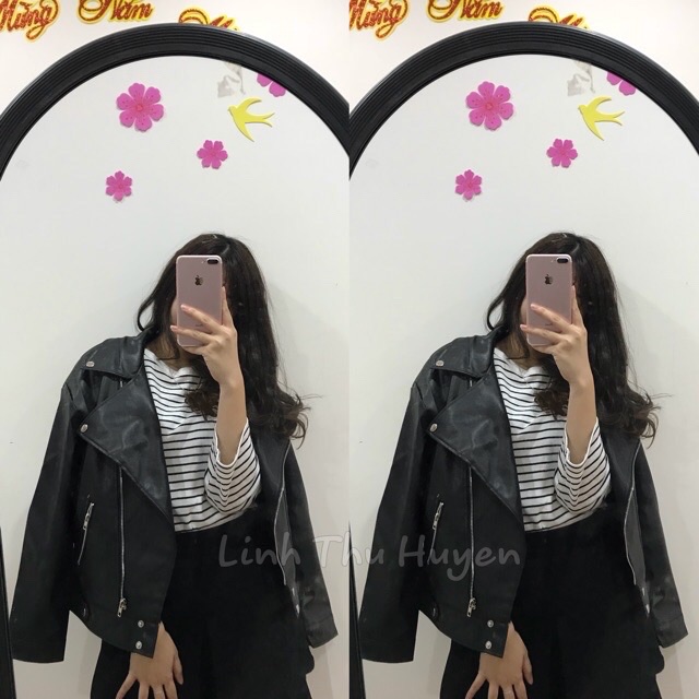 Áo khoác da nam nữ dáng rộng thời trang thu đông 💯