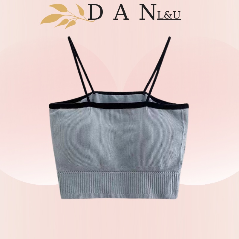 Áo Ngực Gân Tâm Nữ Đệm Su 2 Dây Cotton Cao Cấp Siêu Co Giãn DAN L&amp;U 1537