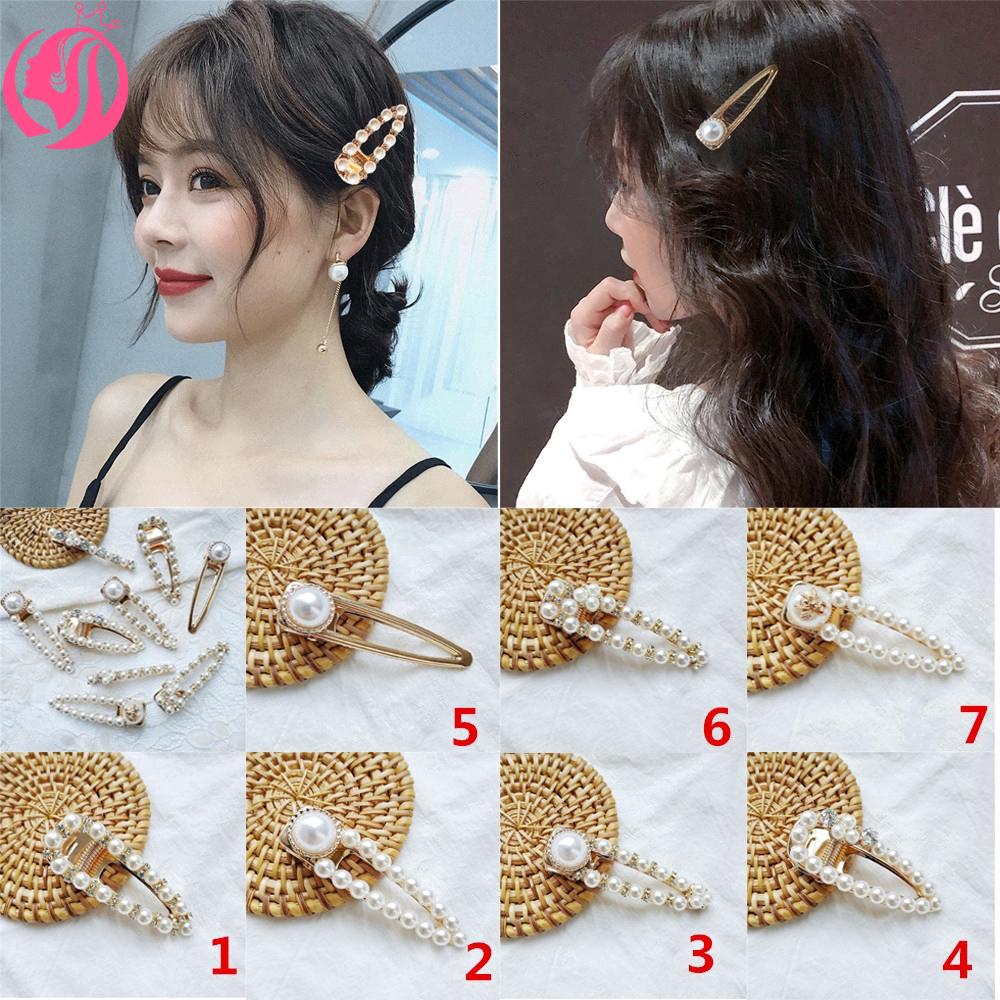 Kẹp Tóc Đính Đá Ngọc Trai Thời Trang Mùa Hè Phong Cách Ngọt Ngào Dành Cho Nữ