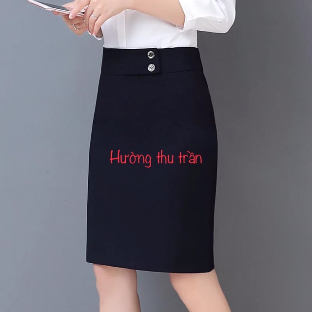 [Mã FAGREEN55 giảm tới 30K đơn 99K] Chân váy công sở phối cúc thời trang